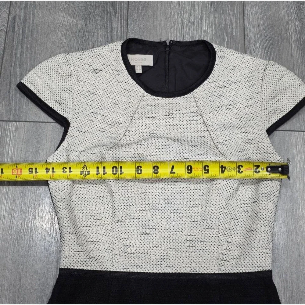 Hobbs Black And White Tweed office work Sheath Dress Size 2 A003342 - Picture 5 of 14